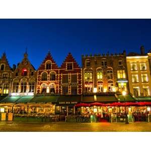  Cafes in Downtown Bruges Marketplace, Belgium Photographic 