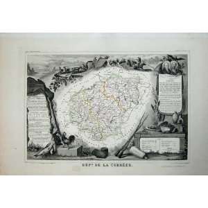    1845 Atlas National France Maps De La Correze Tulle