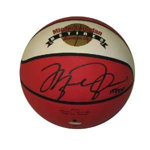  Autographed Michael Jordan Red 99 Retirement Ball 