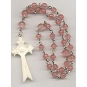  Anglican Rosary   Cherry Quartz, Bone Cross Everything 