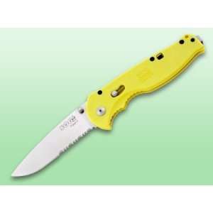  Ii Partial Serration Satin Knife 8inch Yellow Glass Reinforced Nylon 