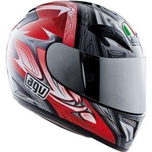  AGV T 2 Shade Helmet   X Large/Black/Red Automotive