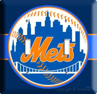 NEW YORK METS NY BASEBALL MLB DOUBLE LIGHT SWITCH PLATE  