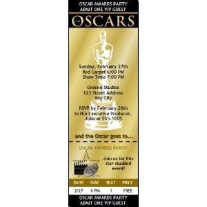  Oscar Awards Party Golden Ticket Invitation Health 