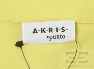 Akris Punto Chartreuse Sleeveless Collared Top Size US 12  