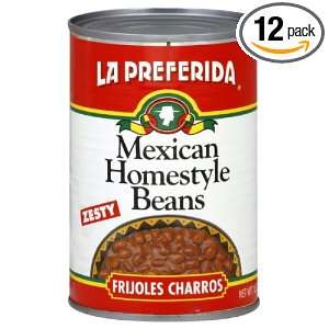 La Preferida Beans Homestyle (Frijoles Charros), 15 Ounce (Pack of 12 