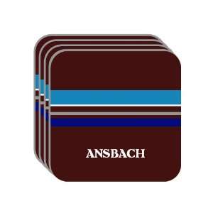 Personal Name Gift   ANSBACH Set of 4 Mini Mousepad Coasters (blue 