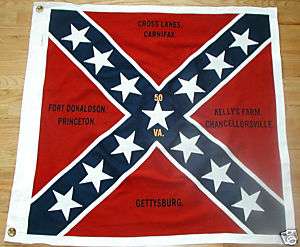 COTTONCivil War Confederate Flag.50th Virginia  