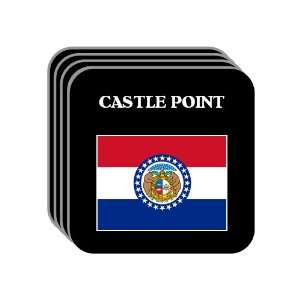   Flag   CASTLE POINT, Missouri (MO) Set of 4 Mini Mousepad Coasters