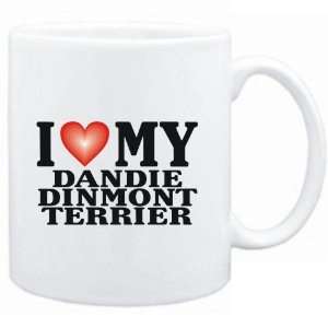    Mug White  I LOVE Dandie Dinmont Terrier  Dogs