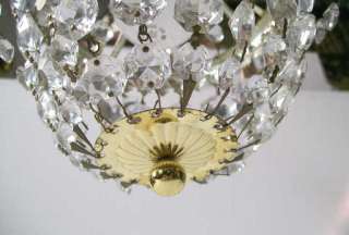 Vintage Crystal Chandelier Fixture 30 Strands Of Prisms  