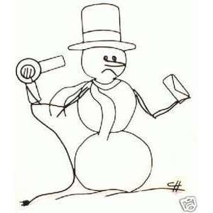   Snowman Christmas Dark Humor Wire Caricature Wall Art