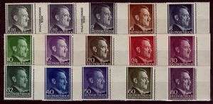 GERMAN Third 3rd Reich Nazi Germany GG Hitler head bust stamps set WW2 