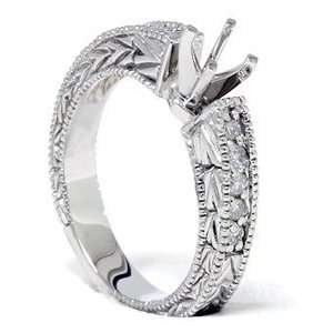  .25CT Diamond Engagement Antique Like Ring Setting 14K 