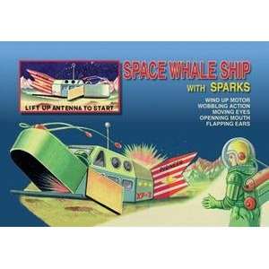  Vintage Art Space Whale Ship with Sparks   01716 3
