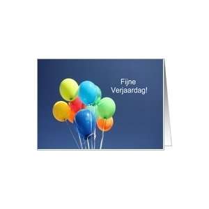  Birthday, Dutch card, Fijne verjaardag   colored balloons 