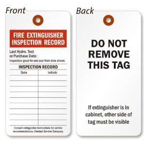 Fire Extinguisher Inspection Tag Colored Cardstock Inspection Tag, 3 