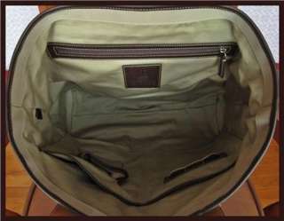 COACH Thompson Khaki Nylon & Brown Leather Tote bag w/ Shoulder strap 