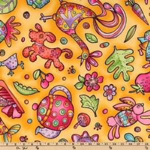  44 Wide Grandmas House Fun Things Yellow Fabric By The 