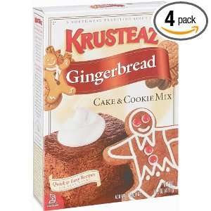 Krusteaz Gingerbread Cake & Cookie Mix, 14.5 Ounce Boxes (Pack of 4)