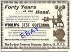 NEAT 1900 GARDNER STEAM ENGINE GOVERNOR AD QUINCY IL