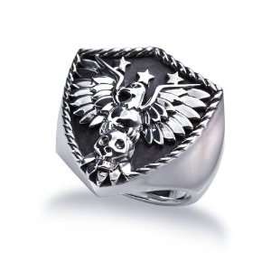  J.Goodman Sterling Silver Eagle Shield Ring Jewelry