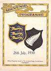 British Isles verses New Zealand All Blacks Rugby Programme 1950 