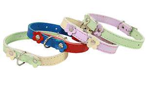 Soft Leather Decorated Collar 8 10 Cat & Dog XSmall  