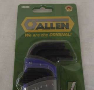 New Allen Tools #56600G 9 PC Magnetic Ball End Metric Hex Key Set 