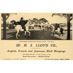 1904 Ad W. H. S. Lloyd English Wall Frieze Horseback Riding Equine 