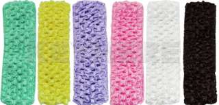 12 Lot 1.5 Crochet Headbands Hair Bow Baby Kids Toddler  