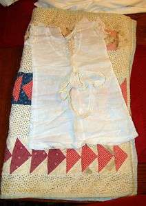 very old cotton doll quilt cotton doll dress socks  