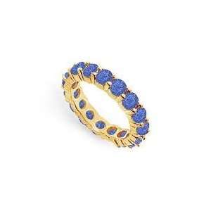    Blue Sapphire Eternity Band  14K Yellow Gold 3.00 CT TGW Jewelry