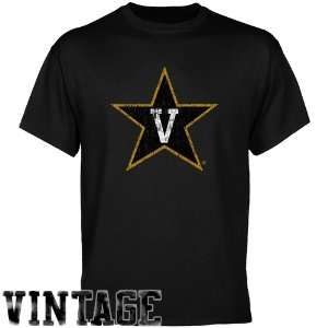 Vandy Commodores T Shirt  Vanderbilt Commodores Black Distressed Logo 