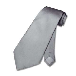    100% SILK Solid Silver Gray Neck Tie. Grey Mens NeckTie. Clothing