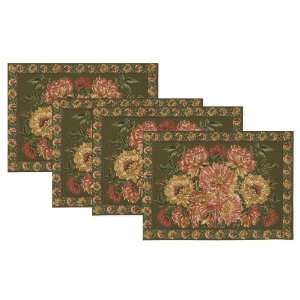 April Cornell Placemats, Mums Olive, Set of 4