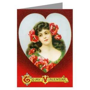  Cameo of Love Vintage Valentines Day note Card Health 