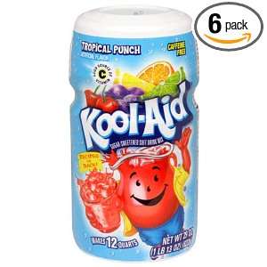 Kool Aid Drink Mix, Sugar Sweetened Tropical Punch, 29 Ounce Container 