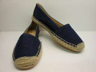 NEW FRANCO SARTO WHIP DENIM FABRIC ESPADRILLE FLATS WITH CUSHIONED 