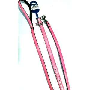 Pink Leather Crocodile skin Dog collar and matching lead set. Collar 