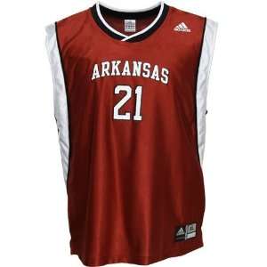  Adidas Arkansas Razorbacks #21 Cardinal Replica Basketball 