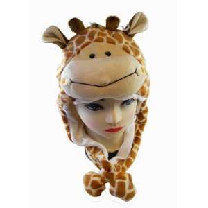  Plush Giraffe Animal Hat   Giraffe Hat with Ear Flaps and 