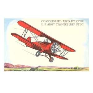 Army Training Biplane PT11C Giclee Poster Print, 32x24