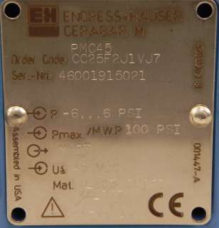 Endress+Hauser Pressure Transmitter PMC45  