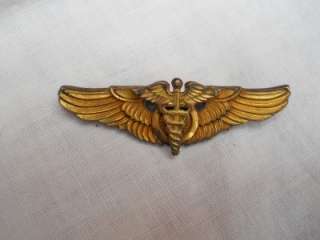   Force Flight Surgeon wings badge Sterling SIlver GF medal Amico  