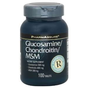  PharmAssure Glucosamine/Chondroitin/MSM, Tablets 100 
