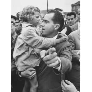  US Vice President Richard M. Nixon Holding a Little Polish 