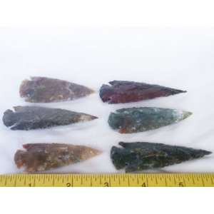  6 Modern Hand made Gem Stone Arrowheads, 9.11.16 