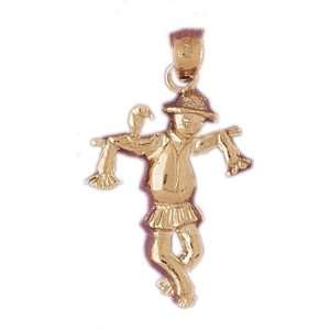  14kt Yellow Gold Scare Crow Pendant Jewelry