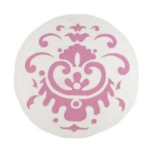     PLY 6024 Area Rug   4 Round   White, Pink
